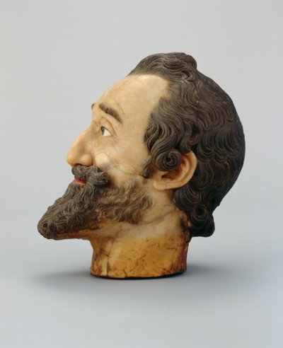 Cabeza retrato de Enrique IV de Francia, c.1610 (cera) de Michel Bourdin