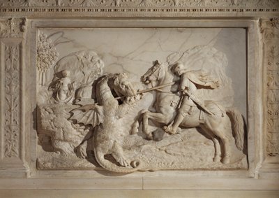 San Jorge luchando contra el dragón ... de Michel Colombe