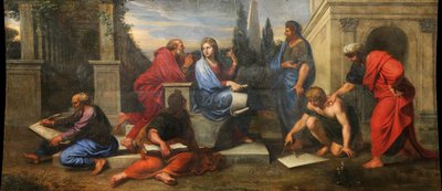 Aspasia rodeada de filósofos griegos de Michel Corneille the Younger