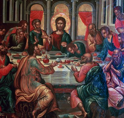 Pintura de icono de la Última Cena de Michel Damaskinos
