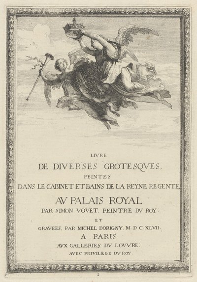 Página de título de Michel Dorigny, after Simon Vouet