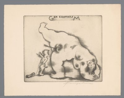 Ex libris de Gianni Mantero
Gex eroticisM (título en el objeto) de Michel Fingesten (signed by artist)