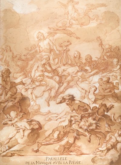 Una alegoría comparando la música y la poesía, 1740 de Michel Francois Dandre Bardon