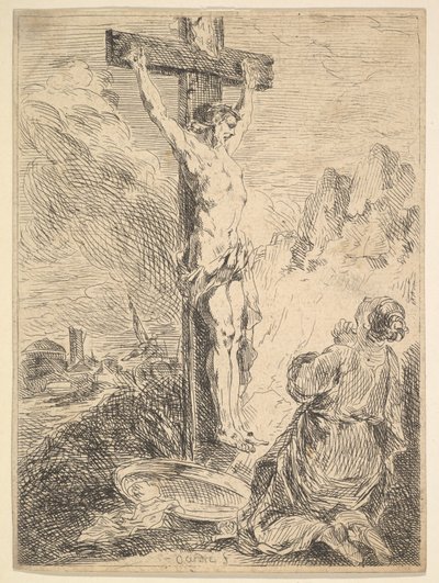 María Magdalena rezando al pie de la cruz, 1720-83 de Michel Francois Dandre Bardon
