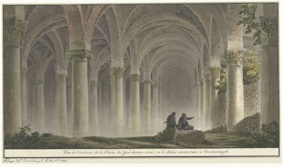 Interior del Constantinopel
Vista del interior de la Cisterna de Yere-Batan-Serai, o del Palacio Subterráneo de Constantinopla (título en el objeto) de Michel François Preaulx