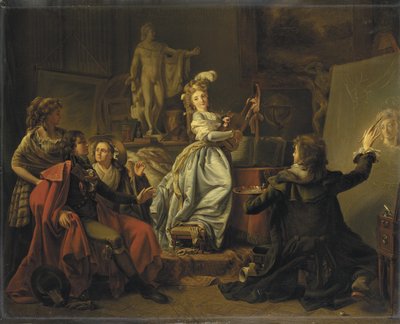 En el estudio del artista, c.1792-95 de Michel Garnier