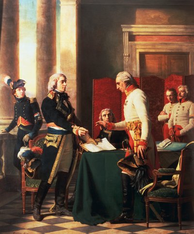 Firma de la Convención de Alejandría tras la victoria francesa en la Batalla de Marengo, 15 de junio de Michel Martin Drolling