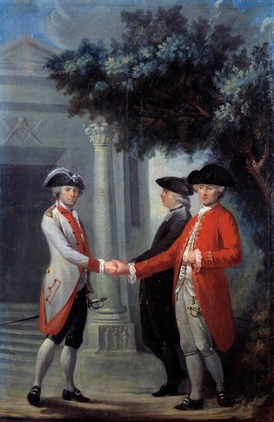 Revolución Francesa: "La Unión de los Tres Órdenes". Representación de los diputados de la Clerecía, la Nobleza y el Tercer Estado. El símbolo de la maconería libre está representado a la izquierda. Pintura de Michel-Nicolas (Michel Nicolas) Perseval ( de Michel Nicolas Perseval