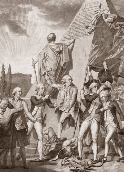 Michel Picquenot (1747-1814). Alegorías de la Filosofía y el Patriotismo, vencedores del demonio de los prejuicios - Philosophy et le Patriotisme vainqueurs du demon des Prejudices - de Michel Picquenot (1747-1814). de Michel Picquenot