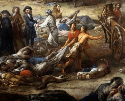 Vista del Cours (de Marsella) durante la peste de 1720 de Michel Serre