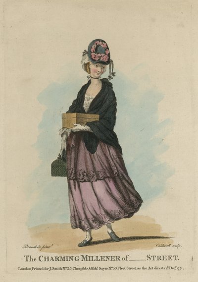 La encantadora Sombrerera de - Street de Michel Vincent Brandoin or Brandouin