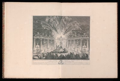 Diseño de la iluminación y fuegos artificiales dedicados a Su Gracia el Delfín en Meudon, 3 de septiembre de 1735 de Michel de Bonneval