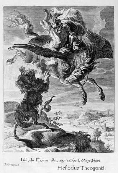 Belerofonte lucha contra la Quimera, 1655 de Michel de Marolles
