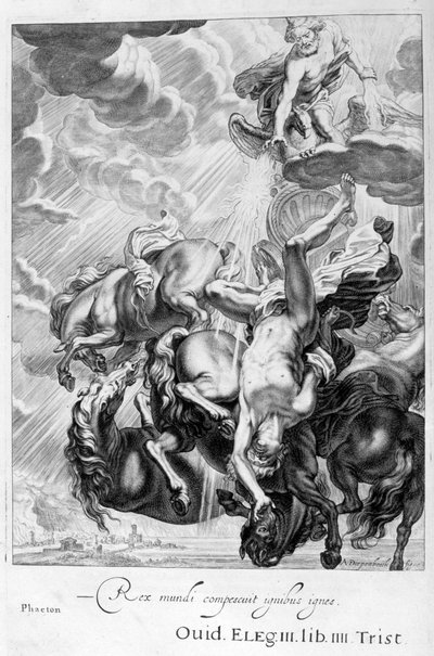 Faetón derribado por el rayo de Júpiter, 1655 de Michel de Marolles