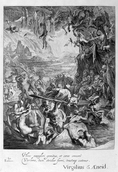 Escena del infierno, 1655 de Michel de Marolles