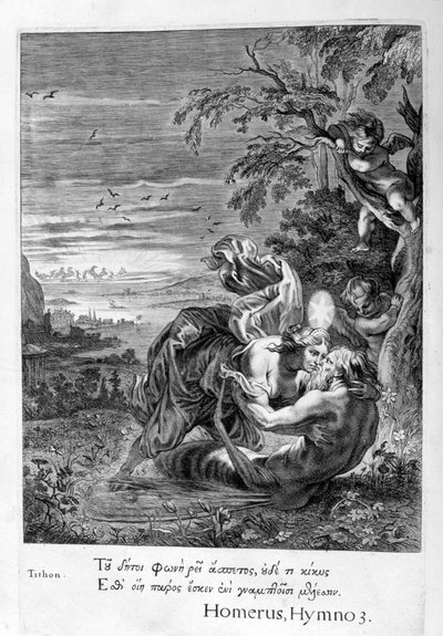 Tithonus, amante de Eos, convertido en saltamontes, 1655 de Michel de Marolles