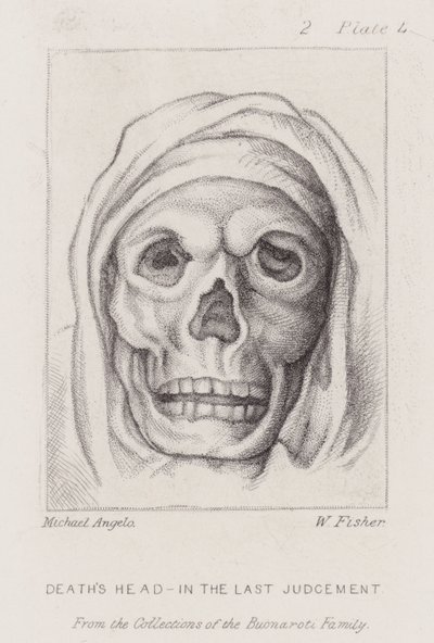 Cabeza de la muerte, en el Juicio Final de Michelangelo (after) Buonarroti
