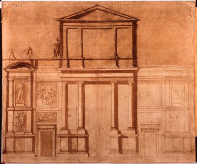 Dibujo de la fachada de San Lorenzo de Michelangelo (after) Buonarroti