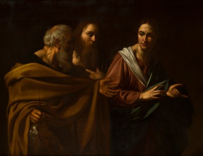 La llamada de los santos Pedro y Andrés, c.1593-1610 (óleo sobre lienzo) de Michelangelo (after) Caravaggio