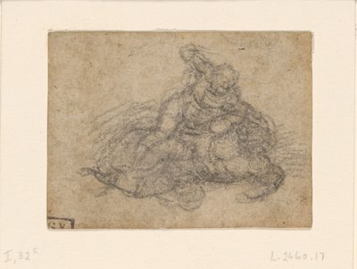 Miguel Ángel - David y Goliat. Estudios arquitectónicos en verso, ca. 1550-1556, I, 32c de Michelangelo