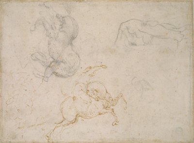 Jinete cargando y otros Estudios de Michelangelo Buonarroti