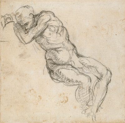 Un Hombre desnudo durmiendo, c1490-1560 de Michelangelo Buonarroti