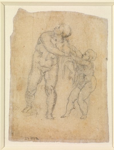 Eneas y un niño (verso), s.f. de Michelangelo Buonarroti