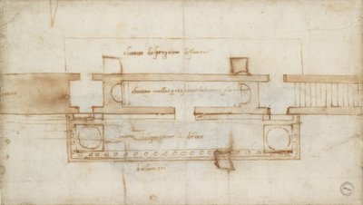 Diseño para una cámara de reliquias, c. 1490-1560 de Michelangelo Buonarroti