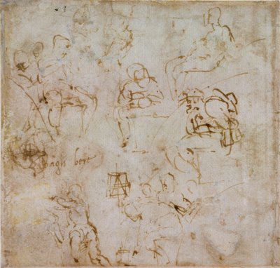 Ocho pequeños estudios de figuras de Michelangelo Buonarroti