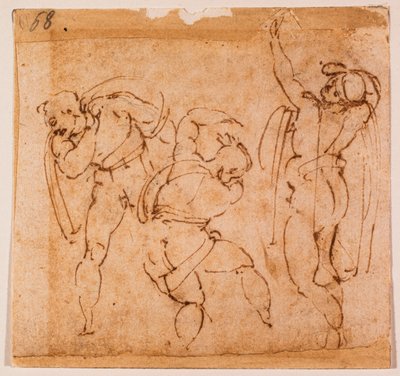 Estudio de figura para una "Transfiguración", siglo XVI (dibujo) de Michelangelo Buonarroti