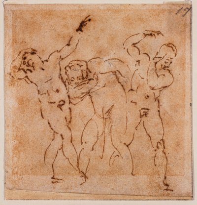 Estudio de figura para una "Transfiguración", siglo XVI (dibujo) de Michelangelo Buonarroti
