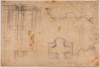 Planta y alzados arquitectónicos de la Capilla Sforza de Michelangelo Buonarroti