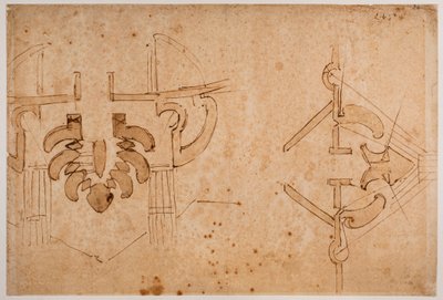 Estudios de enriquecimiento para una pasarela de Michelangelo Buonarroti