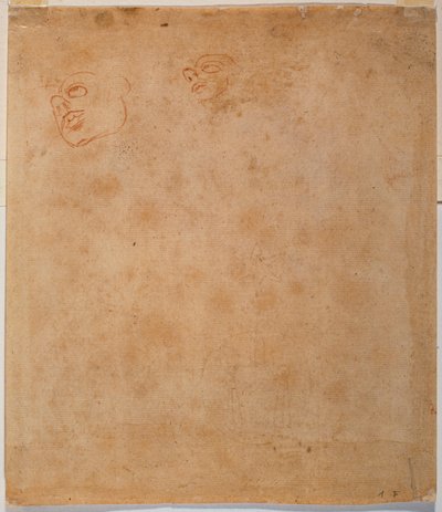 Estudio de la cabeza para la Sixtina Jonás de Michelangelo Buonarroti