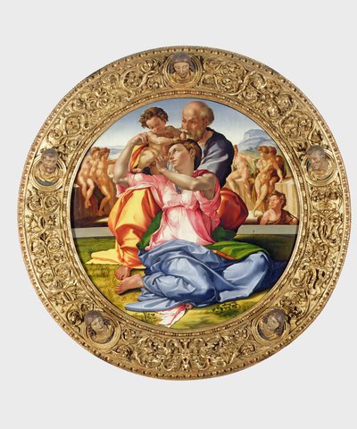 Sagrada Familia con San Juan (Doni Tondo), 1504-05 de Michelangelo Buonarroti