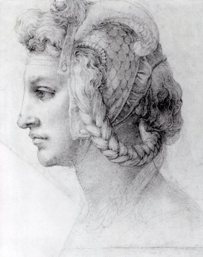 Cabeza ideal de una mujer, c.1525-28 de Michelangelo Buonarroti