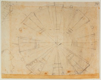 Plano de las linternas de la nueva Sacristía de Michelangelo Buonarroti