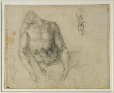 El Cristo muerto y dos repeticiones del brazo derecho ... de Michelangelo Buonarroti