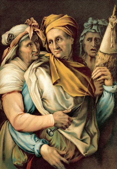 Le Parche (cromolitografía) de Michelangelo Buonarroti