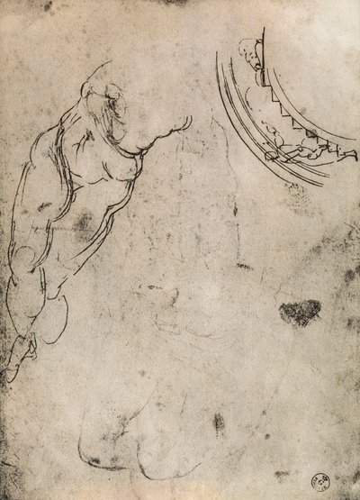 Piernas masculinas, estudio de Michelangelo Buonarroti