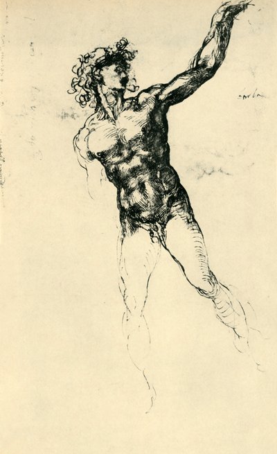 Desnudo masculino, 1503-1504, 1943 de Michelangelo Buonarroti