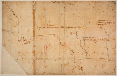 Perfiles de moldura para la puerta de la Biblioteca Laurentian de Michelangelo Buonarroti