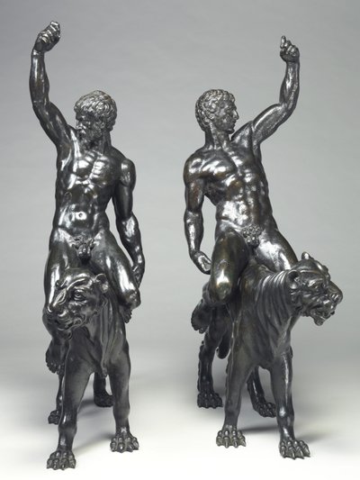Bacantes desnudas montando panteras de Michelangelo Buonarroti