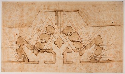 Plano de fortificación de una puerta de Michelangelo Buonarroti
