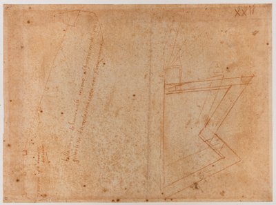 Plano de las murallas cerca de la Puerta de San Pier Gattolini de Michelangelo Buonarroti