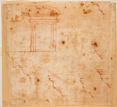 Planos de portales y molduras arquitectónicas de Michelangelo Buonarroti