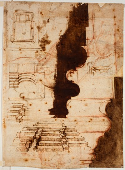Planos para escaleras de Michelangelo Buonarroti