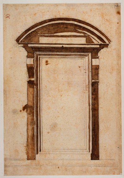 Estudio del portal de la Biblioteca Laurentian de Michelangelo Buonarroti