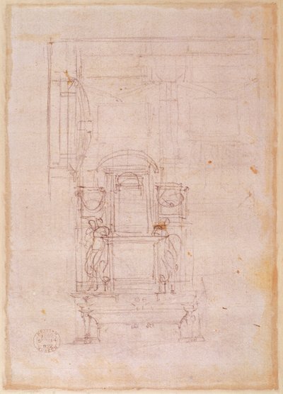 Dibujo preparatorio para la tumba del Papa Julio II de Michelangelo Buonarroti