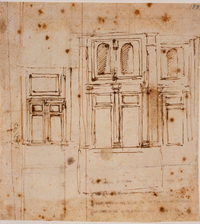 Prospectos murales de la Capilla Laurenciana de Michelangelo Buonarroti